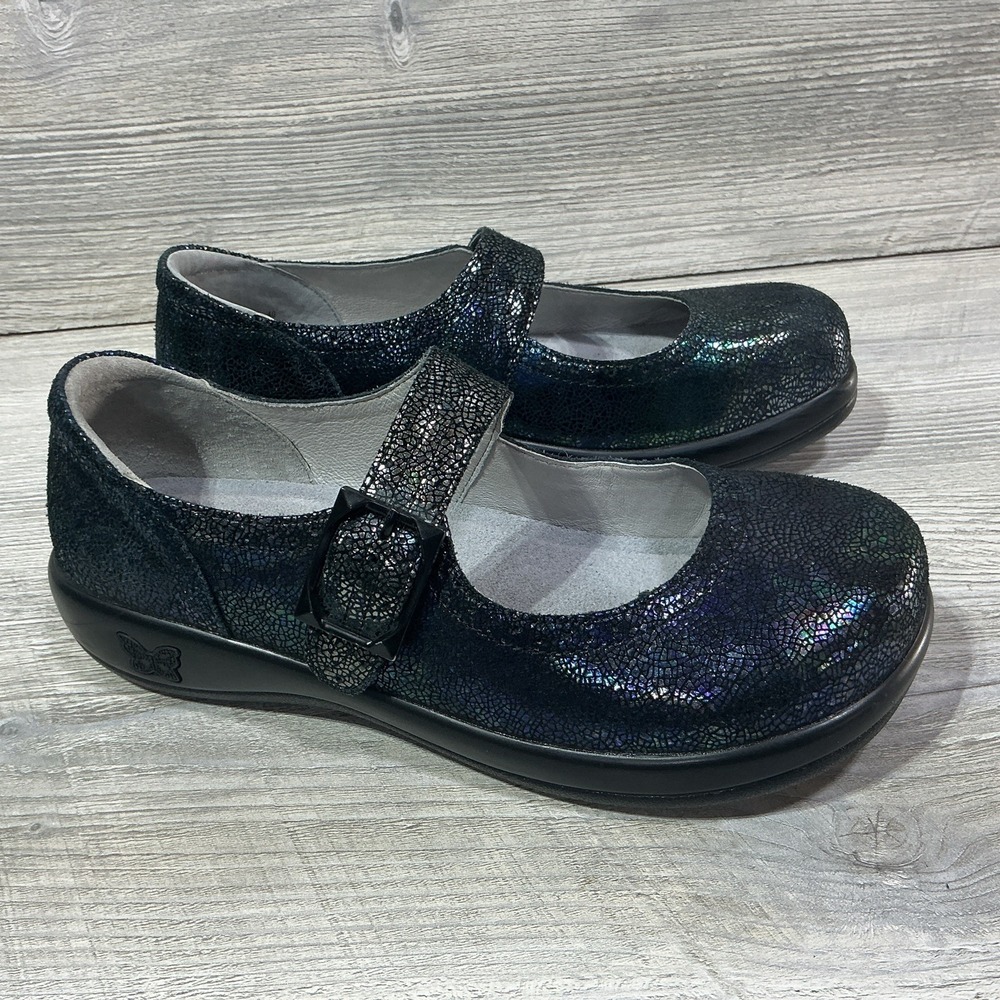 Alegria Women's Size 40 US 9.5 Metallic Blue Mary Jane Comfort Shoes KOU-182